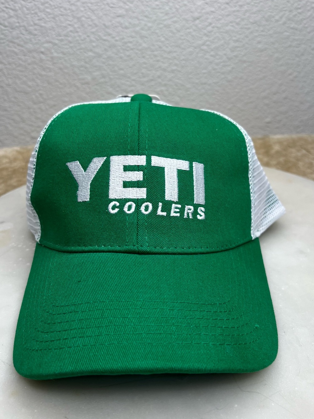 Yeti Green and White Mesh Logo Trucker Hat